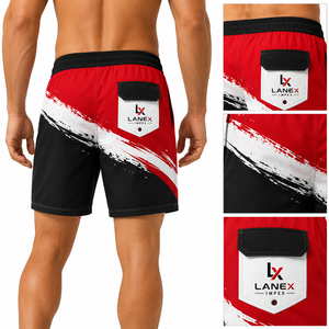 Custom <b>Men</b> Graphic Board Shorts Quick Dry Beach Swim <b>Trunks</b> Red Black Abstract Print Surf Shorts Lightweight Water Sports Swim - Product Image 4