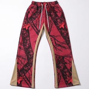 Pantalon large pour homme, imprimé camouflage, taille élastique avec cordon de serrage, décontracté, léger, en polyester, pantalon d'été avec bande latérale - Product Image 6