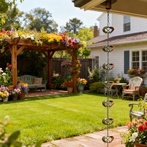 Cadenas de Lluvia Decorativas con Forma de Volante, Ideales para Balcón y <span class=keywords><strong>Terraza</strong></span>, Ayudan a Dirigir el Agua de Lluvia de Forma Decorativa - Product Image 3