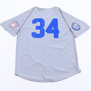 Maillot de baseball des Dodgers de Newark pour homme, gris, manches courtes, en sergé, avec boutons sur le devant, vêtement de sport, coupe régulière pour adulte - Product Image 3