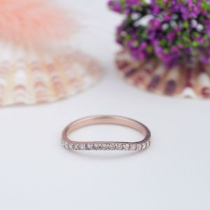Minimalist <b>Thin</b> 925 Sterling Silver Rose Gold Plated for Certified Prong Set Diamond Engagement <b>Ring</b> for Women - Product Image 1