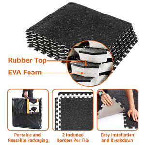 Comfortable Rubber <b>Interlocking</b> Gym Tiles Workout <b>Floor</b> <b>Mats</b> Rubber <b>Interlocking</b> Gym Tiles Shock Absorbing Design - Product Image 5