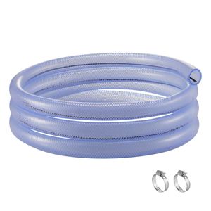 Tubo de Vinilo Transparente Trenzado, 3/4'' DI x 19/20'' DE, 10 Pies, 1/10 de Pulgada de Grosor de Pared, Plástico PVC Liso y Flexible, Manguera Transparente Cortable - Product Image 1