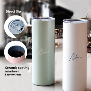 Vaso Térmico Clásico de 20 oz, Acero Inoxidable SUS304/SUS201, Revestimiento Cerámico Gris, Minimalista, Portátil, con Tapa Deslizante, 6-9 Horas de Aislamiento Térmico - Product Image 2