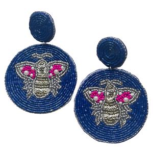 Pendientes de moda divertidos y elegantes para niñas, hechos a mano, coloridos, con cuentas de semillas, en forma de flor, chapados en plata. - Product Image 3