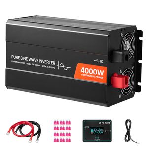 Inverter a Onda Sinusoidale Pura da 4000W, 12V DC a 120V AC, Caricatore Solare per Auto, Convertitore con Display LCD e Telecomando, Tensione di Uscita AC 220V - Product Image 1