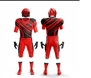 Uniforme de football personnalisé – Tenue d'équipe de football américain |   Ensemble de football avec maillot et pantalon |   Vêtements de sport en polyester respirant - Product Image 1