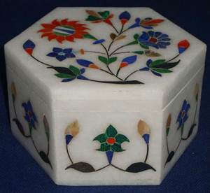 กล่องเครื่องประดับลายดอกไม้มุกสีชมพูและสีเขียวฝังหินอ่อนมาครานาสีขาวบริสุทธิ์คุณภาพสูงสำหรับบ้านและสำนักงาน - Product Image 5