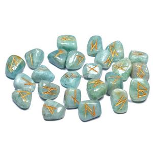 Blue Agate Rune Stone Set Beautiful Futhark <b>Crystal</b> with <b>Feng</b> <b>Shui</b> and Love Style Engraved Gemstone for Healing - Product Image 5