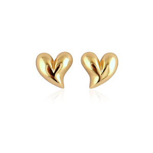 Wholesale minimalist jewelry 18k gold plated love heart stud <b>earrings</b> trendy simple for women girls anti tarnish dainty studs - Product Image 1
