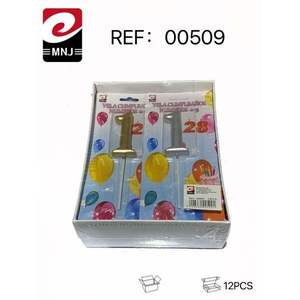 VELA Bougies d'anniversaire numérotées en or et argent mélangés - Product Image 1