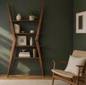 <b>Modern</b> Wooden Ladder Bookcase 4 <b>Shelves</b> Freestanding Backless Storage Rack for Living Room Home Office - Product Image 4