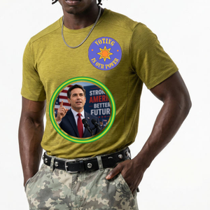Camiseta unisex negra de manga corta con cuello redondo y estampado gráfico de campaña política Vote For The Future - Product Image 5