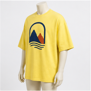 T-shirt en coton 100% à épaules tombantes, coupe oversize streetwear, illustration Golden Sprig, séchage rapide, tissu tricoté 220g pour une qualité supérieure - Product Image 5