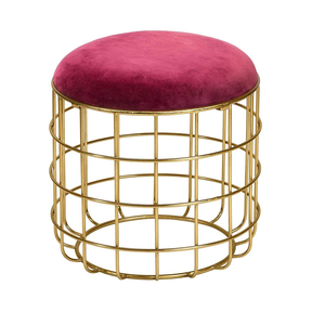 Soft Fabric Upholstered <b>Stool</b> with Deep Supportive Cushion Created for Cozy Seating and Beautiful Modern Home Decoration Poufs - Product Image 1