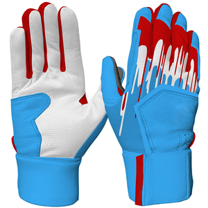 Elegant <b>Fabric</b> Breathable <b>Batting</b> Gloves Comfy Athletic Activewear Genuine Leather Finger Protection <b>Batting</b> Gloves - Product Image 1