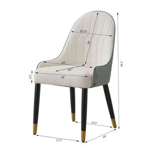 Set di 2 Sedie da Pranzo Moderne in Ecopelle Bianche e Blu con Gambe in Metallo per Soggiorno, Sala da Pranzo o Sala Ricevimenti - Product Image 2