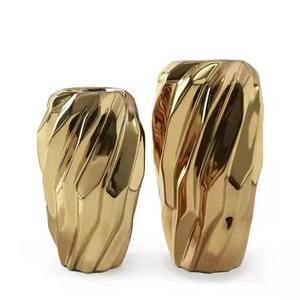 Jarrones de metal de estilo lujoso para exhibición floral decorativa en interiores - Product Image 6