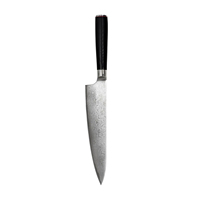 Couteau de Chef Artisanal UM STEEL en Acier Damas, Lame Polie Miroir, Manche en Bois, Étui en Cuir, Tranchant Affûté pour la Cuisine