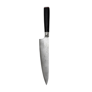 Cuchillo de Cocina Artesanal UM STEEL, Hoja de Acero de Damasco con Acabado Pulido, Mango de Madera, Funda de Cuero, Filo Afilado para - Product Image 1