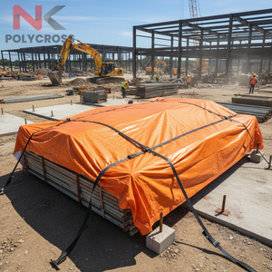 Bâche de camion en PVC orange, bâche imperméable à 100 %, résistante aux intempéries, pour l'agriculture et la construction - Product Image 6