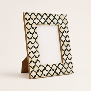 Handcrafted Moroccan Bone Inlay 4x6 <b>Photo</b> <b>Frame</b> Decorative Ivory <b>Black</b> Wooden Picture <b>Frame</b> for Tabletop Display Luxury Home - Product Image 1