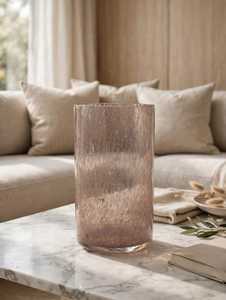 Decorative Eco-friendly Heat Resistant <b>Glass</b> <b>Cylinder</b> Candle Jar Smoky Purple Spray Painted Finish Christmas Home Wedding Decor - Product Image 3