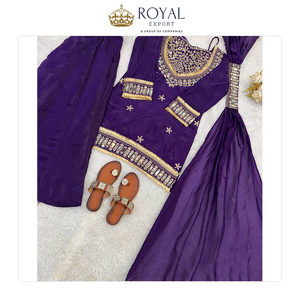 Nueva Colección de Trajes Sharara de Seda Fendi Pura Estilo Bollywood con Bordado de Espejos y Encaje para Bodas en Venta - Product Image 6