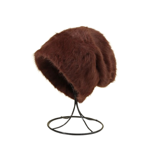 Bonnet en mohair unisexe en gros, bonnet d'hiver tricoté moelleux, doux et chaud pour adultes - Product Image 3