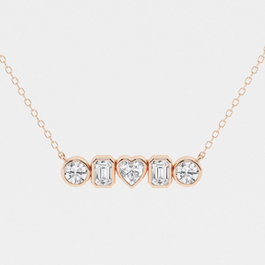 Colgante de Moda con Cinco Piedras de Diamantes Cultivados en Laboratorio de Varias Formas, 1 Quilate, Joyería Elegante y Brillante, Regalo para Mujer - Product Image 2