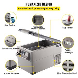 Portatile 37 quarti (35 litri) 12 Volt auto frigorifero doppia zona 12/24v DC 110-240v AC App Control (-4 °F ~ 68 °F) per il campeggio - Product Image 5
