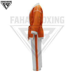 Pantalones de Karate y Artes Marciales Personalizados al por Mayor, de Polialgodón, Transpirables, Ligeros, Duraderos, con Estampado Naranja - Product Image 3