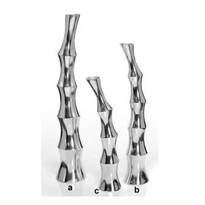 Juego de 3 Jarrones Grandes de Metal Plateado y Dorado para Decoración de Mesa en Bodas, Eventos y Fiestas - Product Image 2