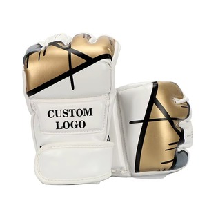 Guantes de MMA Rosas con Logotipo Personalizado, Guantes de Grappling, Guantes Profesionales de Artes Marciales para Sparring, Entrenamiento de Boxeo con Palma Abierta para Mujer - Product Image 4