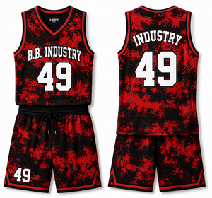 Ensemble de maillots de basketball unisexe bleu roi en gros – Commande en gros, uniforme graphique par sublimation, tenue d'équipe en maille respirante à col en V - Product Image 5