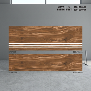 Vistaar Matt - Baldosas de Porcelana Antideslizantes para Escalones, 900x300mm, 900x200mm, Ladrillo Moderno de 20mm, Escaleras Comerciales para Exteriores - Product Image 2