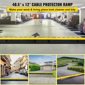 Rampa Protettiva per Cavi in Gomma a 3 Canali 1.2x1.2 Pollici, Resistente, per Passo d'Uomo, Copertura per Cavi e Tubi su Vialetti - Product Image 2