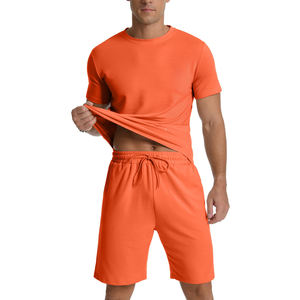 ชุดเซ็ตเสื้อยืดแขนสั้นและกางเกงขาสั้นแฟชั่นใหม่สุดฮิตสำหรับฤดูร้อน เสื้อผ้าผู้ชาย ชุดลำลองน้ำหนักเบาสำหรับฤดูร้อน - Product Image 5
