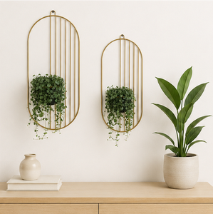 Luxury Gold Plated Metal Wall Planter Modern Iron Hanging Flower <b>Pot</b> Decorative Indoor Wall Mounted Plant <b>Holder</b> for Home Hotel - Product Image 2