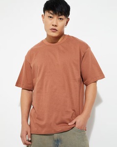 T-shirt ample à épaules tombantes pour homme, en coton, à manches courtes, décontracté, avec motif graphique et fentes latérales, style streetwear - Product Image 6