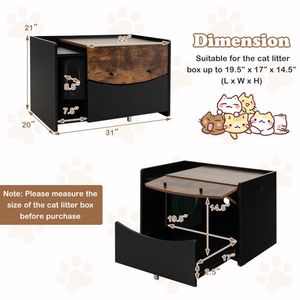 <b>Cat</b> <b>Litter</b> Box Accessory with Pull-Out Drawer Enclosure - Product Image 4