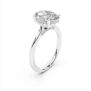 Anillo de Boda Elegante con Diamantes para Mujer, Plata de Ley, Anillo de Compromiso con Incrustaciones de Diamantes para Fiesta de Compromiso - Product Image 5