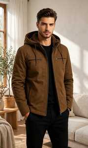 Unisex Heavyweight 280g Knitted <b>Sherpa</b> Lined Zip <b>Hoodie</b> Digital Printing Waterproof Fleece Sweatshirt Winter Outdoor - Product Image 6