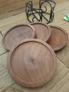 Natural Wooden Luxury Wooden Coaster Smooth Polished Eco Friendly Reusable Drink Mats Dining Table Coffee Table <b>Desk</b> Protection - Product Image 5