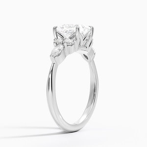Anillo BOJ 043 Corte Princesa, Plata 925, Anillo de Boda de Lujo con Diamante Nadia y Baño de Rodio, 2ct, Color D, VVS1, Moissanita, Certificado GRA - Product Image 2