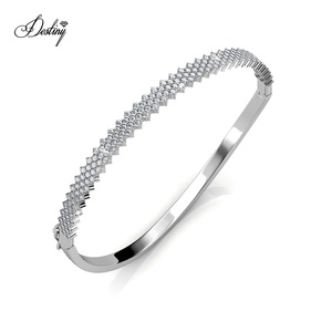 <span class=keywords><strong>Destiny</strong></span> Jewellery Nueva alta calidad Fancy Cubic Zirconia Jewelry Sparkling Bee Honeycomb Mujeres Wave Bangle Bracelet - Product Image 2