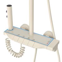 Ensemble de robinetterie de douche moderne en aluminium brossé à 4 fonctions avec jet de pluie et jet direct