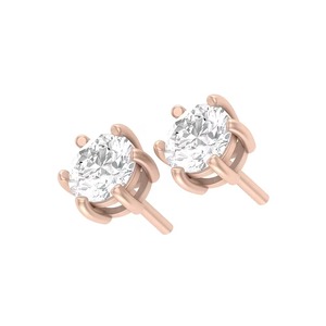 Boucles d'oreilles clous en diamants de laboratoire authentiques de deux carats chacun, 4 carats au total, en or massif 14 carats, taille E-VVS2, sertissage à griffes, bijoux très demandés - Product Image 3