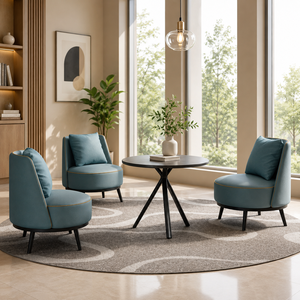 Fauteuil d'appoint moderne et luxueux, rembourré, en tissu scandinave, fauteuil simple contemporain pour salon - Product Image 1