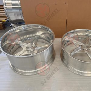 Cerchi Forgiati SJ a 2 Pezzi con Finitura Spazzolata e Bordo Cromato da 20, 22, 24, 26 Pollici, PCD Personalizzato 5x115 5x120.7 per Camaro, Chevelle SS, Nova, Impala - Product Image 5